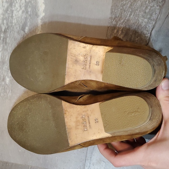 Ba&sh Suede Ankle Boots. Size 39. Genuine Leather. Light Brown. 1.5" Block Heel. - Picture 8 of 12